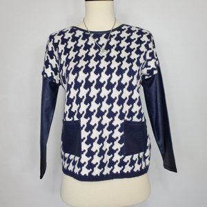 Mayoral Girls Mixed Media Houndstooth Sweater With Pockets Size 10